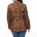 LC-ADJKTLTR01 Genuine Vintage Leather Women Shirt Jacket Dress