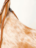 LC-ADBGA216 American Darling Hobo Bag Light Hair-On Hide with Tooled Leather Strap & Fringe