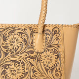 ADBGZ794 Hand-Tooled Leather Western Tote with Braided Handles - American Darling