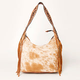 LC-ADBGA216 American Darling Hobo Bag Light Hair-On Hide with Tooled Leather Strap & Fringe