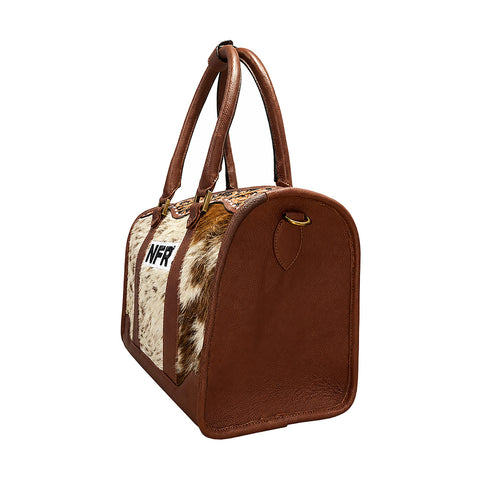 Official PRCA & NFR Licensed Collection-Genuine Hair-on & Hand-Tooled Leather Speedy Bag