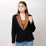 LC-ADBZ011 Genuine leather Women Blazer dress jacket