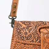ADBG1134 Hand-Tooled Western Leather Crossbody Wallet-Genuine Cowhide Bag by American Darling
