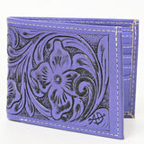 LC-ADBG1236I Hand-Tooled Leather Wallet - Western Floral Bifold Design