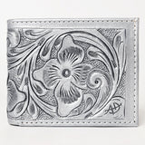 LC-ADBG1236I Hand-Tooled Leather Wallet - Western Floral Bifold Design