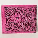 LC-ADBG1236I Hand-Tooled Leather Wallet - Western Floral Bifold Design
