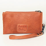 LC-ADBG811 Slim Leather Card Holder Wristlet Western Style Genuine Full Grain Organizer