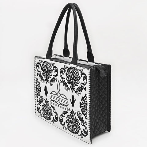 ADBGA884 American Darling Quilted Embroidered Genuine Leather Western Tote Bag