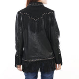 ADJKT048 Genuine Leather Women Shirt Jacket Dress
