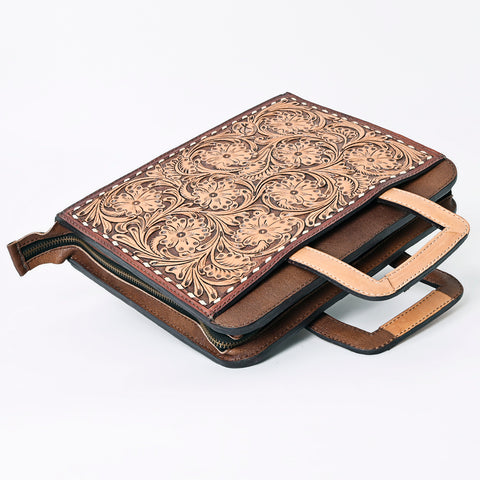 ADBG1194 American Darling Western Hand Tooled Leather Briefcase Bag Genuine Leather