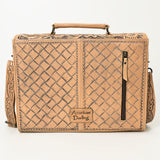 ADBG1437 Handtooled Leather Messenger Bag - Floral Carved Western Satchel