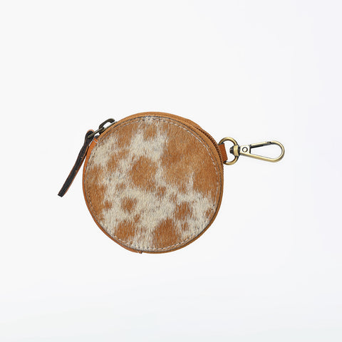 ADCHA120 American Darling Genuine Leather Hair-on-Hide Round Coin Purse Clip