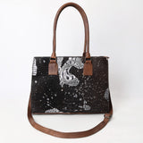 ADBG1561C Black & White Embossed Croc Leather Tote - Western Work & Travel Bag