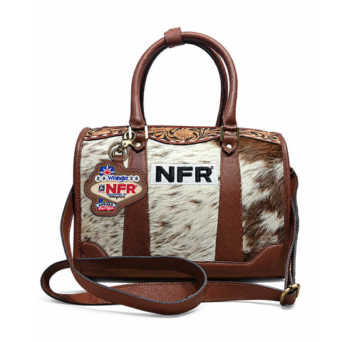 Official PRCA & NFR Licensed Collection-Genuine Hair-on & Hand-Tooled Leather Speedy Bag