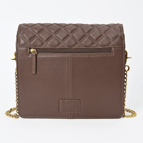 NMBGM187 Never Mind Diamond Quilted Leather Flap Shoulder Bag