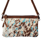 LC-ADBGS142 Hair-On Cowhide Crossbody - Western Fringe Leather Purse