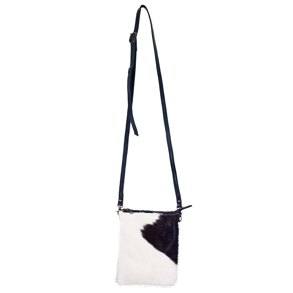 LC-ADBGS153BKW Black & White Hair-On Hide Chaps Bag - Genuine Leather Western Purse