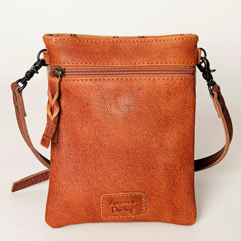 LC-ADBGS153ACGO Gold Speckled Hair-On Hide Chaps Bag - Western Leather Accent