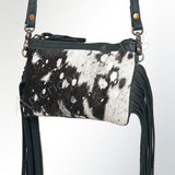 LC-ADBGS142 Hair-On Cowhide Crossbody - Western Fringe Leather Purse