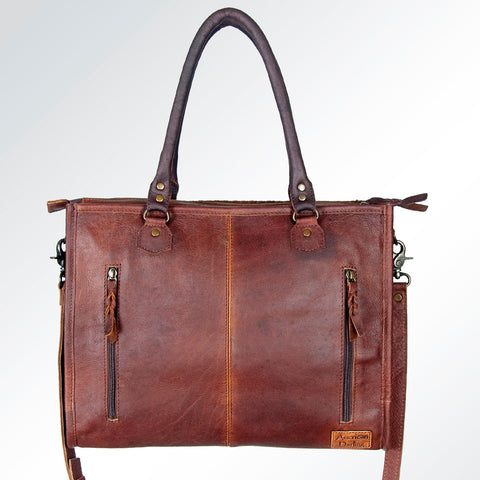 American Darling Western Tote Bag - Handcrafted Hair-On Cowhide & Braided Leather
