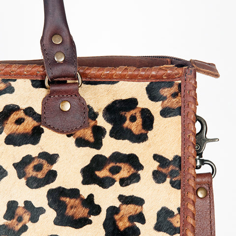 American Darling Western Tote Bag - Handcrafted Hair-On Cowhide & Braided Leather