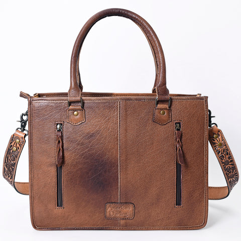 American Darling Western Tote Bag - Handcrafted Hair-On Cowhide & Hand-Tooled Leather
