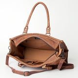 ADBG235 Hand Tooled Floral Leather Tote Bag with Adjustable Shoulder Strap