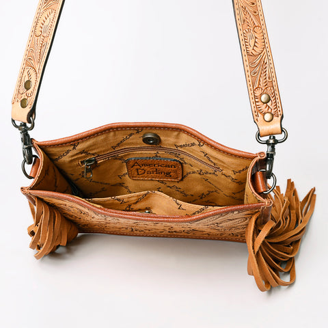 American Darling Hand Tooled Leather Messenger Bag