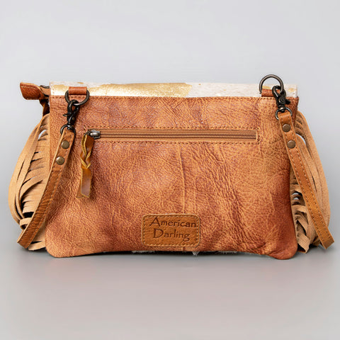 American Darling Hand Tooled Leather Small Cross body Bag with Hair-On Cowhide