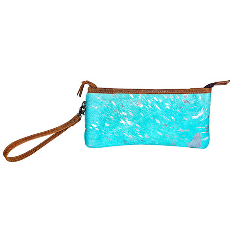 American Darling Hair On Hide Leather Western Style Wristlet Clutch Purse