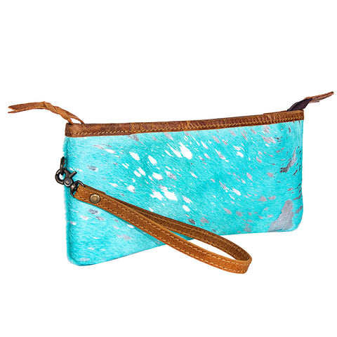American Darling Hair On Hide Leather Western Style Wristlet Clutch Purse