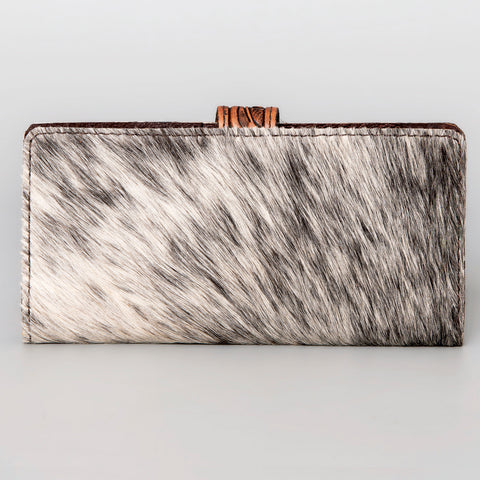 American Darling Hand Tooled Floral & Hair-On Cowhide Western Wallet Bag
