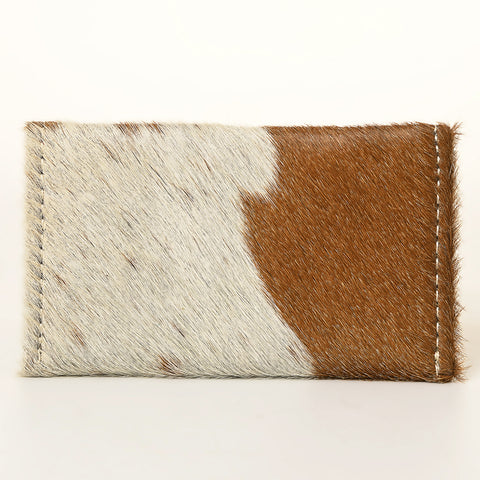 Premium Genuine Hair on Hide Coin Purse with Secure Zip Top and Leather Pull