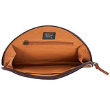 LC-ADBG397 Taco-Shaped Hair-On Cowhide Leather Wristlet Western Tooled Genuine Leather Clutch