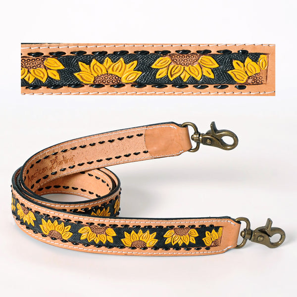 LC-ADSTF101BKBU Hand Tooled Genuine Leather Handle Strap