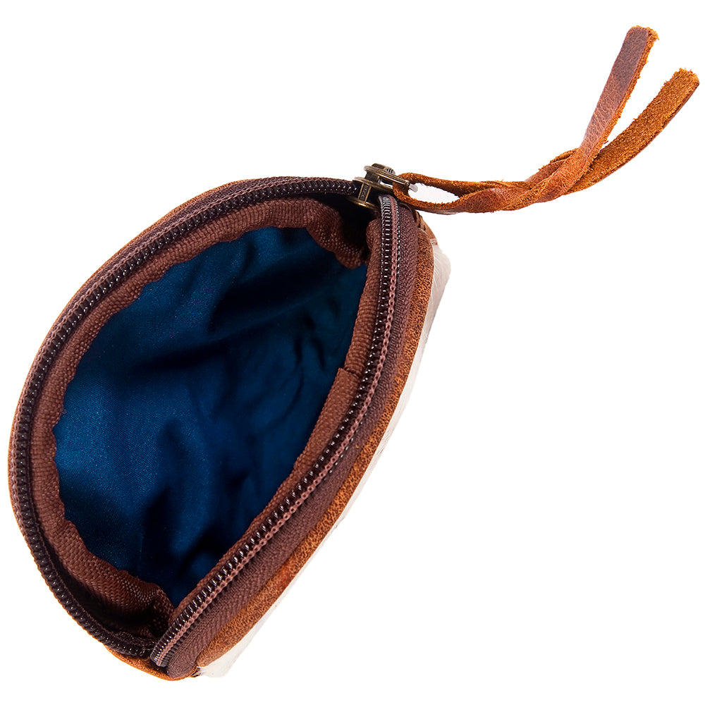 ADBG472 Hair-On Cowhide Leather Coin Purse Western Mini Zip Wallet