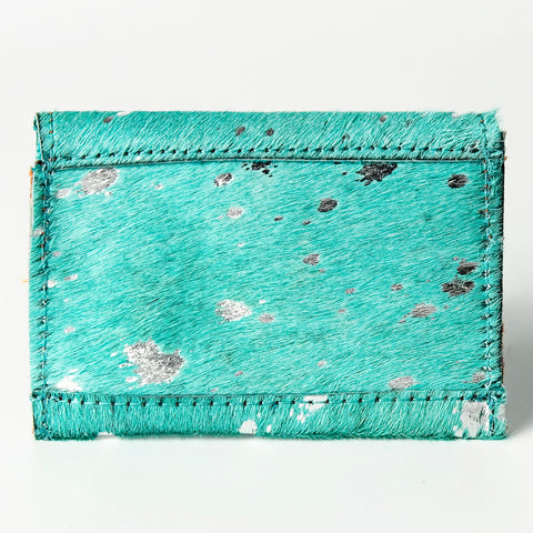 LC-ADBGZ141 Hair-On Cowhide Card Holder - Western Leather Mini Wallet