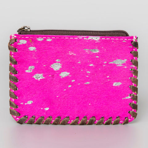 American Darling Handcrafted Braided Hair-On Cowhide Coin Purse Bag