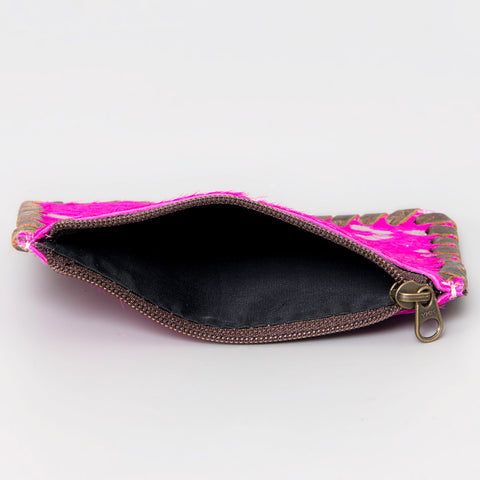 American Darling Handcrafted Braided Hair-On Cowhide Coin Purse Bag