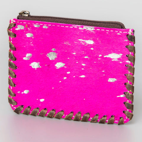 American Darling Handcrafted Braided Hair-On Cowhide Coin Purse Bag
