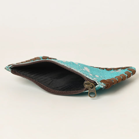 American Darling Handcrafted Braided Hair-On Cowhide Coin Purse Bag