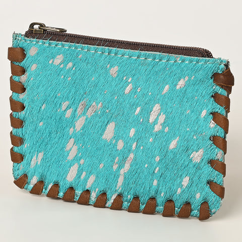 American Darling Handcrafted Braided Hair-On Cowhide Coin Purse Bag