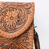 ADBG1089 Hand Tooled Floral CellPhone Holder Genuine Western Leather Women Bag