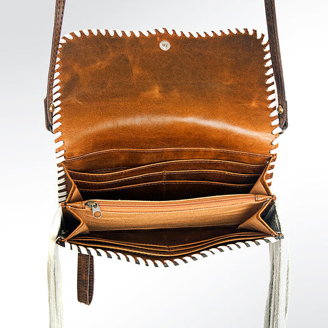 American Darling Hand Tooled Floral Carved & Braided Western Leather Organiser Bag