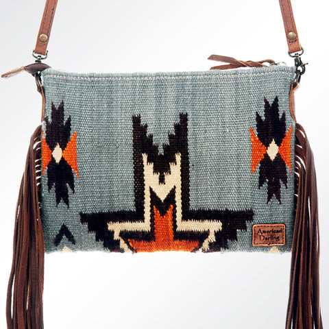 American Darling Western Cross body Bag with Saddle Blanket & Fringes