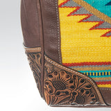 LC-ADBG516 Tooled Leather & Saddle Blanket Duffel Bag Mae Western Travel Weekender by American Darling