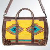 LC-ADBG516 Tooled Leather & Saddle Blanket Duffel Bag Mae Western Travel Weekender by American Darling