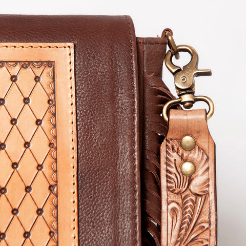 American Darling Hand Tooled Floral Carved Genuine Leather Cross body Bag