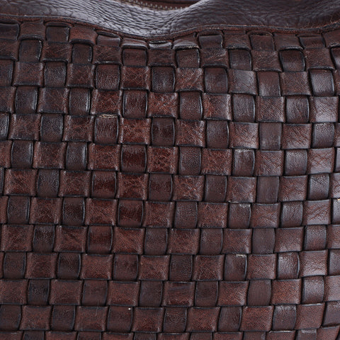 Modern Weave-Pattern Shoulder Bag