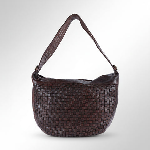 Modern Weave-Pattern Shoulder Bag